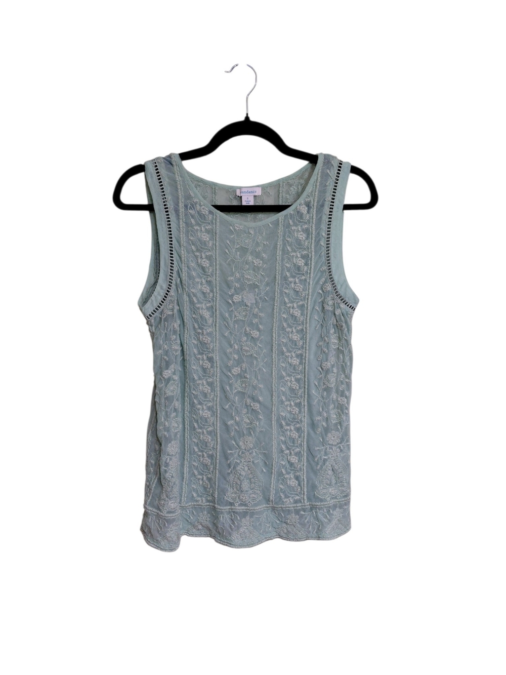 Sundance Seafoam Embroidered Eyelet Tank
